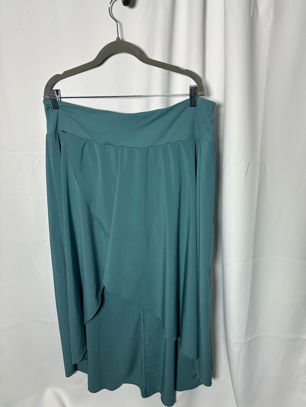 HALARA Teal Asymmetrical Wrap Skirt with shorts 1x